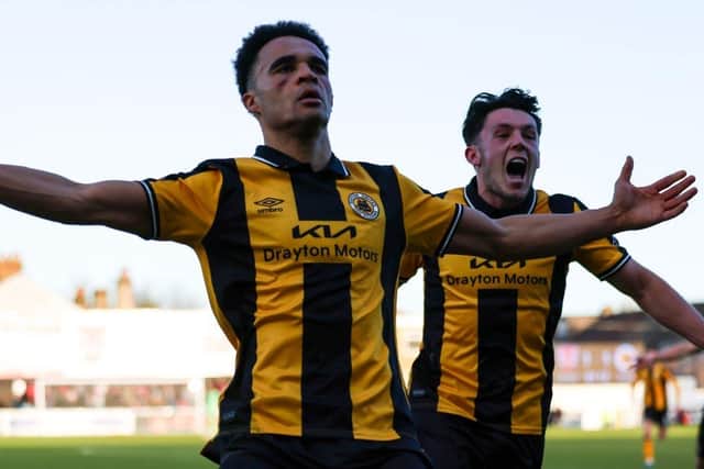 Goal celebrations during an important win for Boston, Pic: Chris Bray