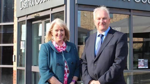 West Lindsey District Council leader Trevor Young and deputy leader Lesley Rollings. Credit: WLDC