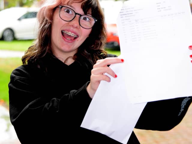 High-scoring student Ellie Osborne of Somercotes Academy, who achieved grades 7, 8 and 9 across the board.