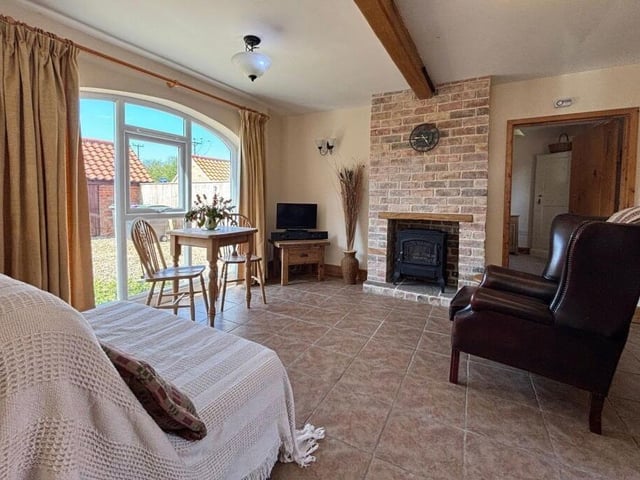 Another angle on the open-plan kitchen, living and dining area.
