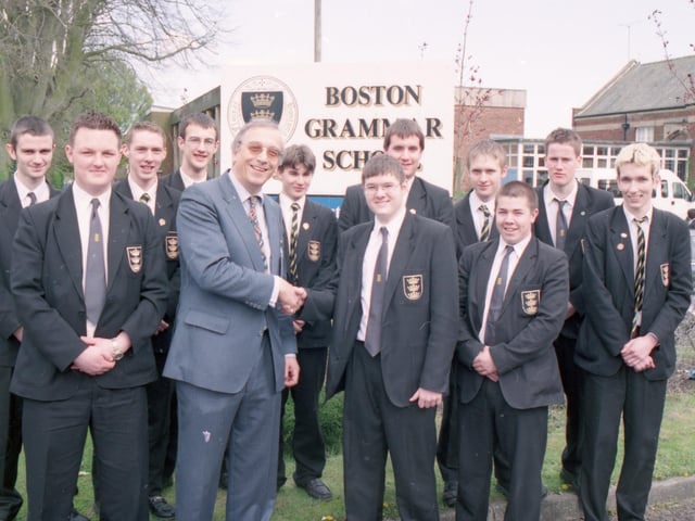 Boston Grammar School politics students playing host to East Midlands MEP Bill Newton-Dunn.