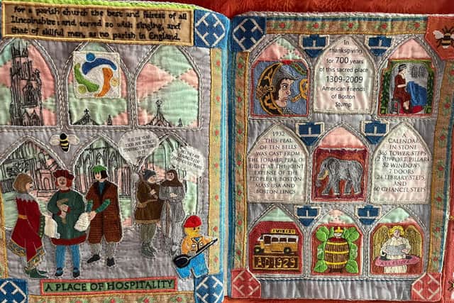 Inside one of the storybooks.