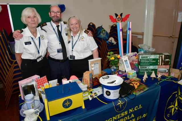 Pictured (from left)  Christina Young, Tom Astill and Norma Stewart of National Coastwatch, Winthorpe