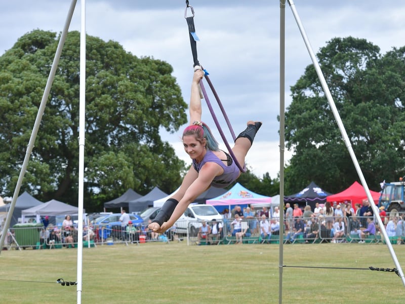 Lauren Williams, of Firefly, giving an aerial performance.