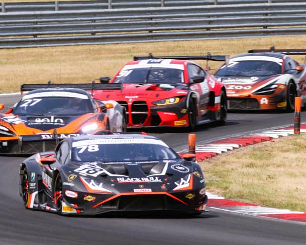 Shaun Balfe leads into a corner at Snetterton.