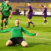 Ryan Flitton celebrates scoring his free-kick at Loughborough. Photo: Steve W Davies Photography.
