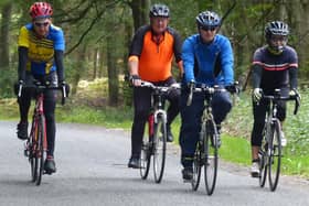 Left to right, Barry Markham, Loll Dickenson, Daniel Nicholson and Blanca Mentrida in Laughton Woods. Picture by Trevor Halstead.