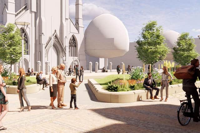 A visualisation of how the revamped Market Place would look.