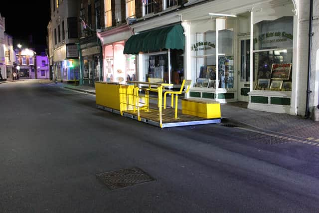 The parklets in Louth town centre.