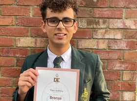 Theo Griffiths with his Duke of Edinburgh Award.