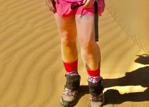 In the pink: Chantelle in the desert