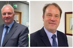 West Lindsey District Council leader Trevor Young and South Kesteven District Council leader Ashley Baxter