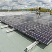 Solar panels on the roof of the new depot