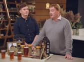 Howard Kinder, 61, and his son Harry, 26, from Malton Brewery - Image: Aldi