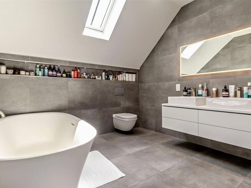 The bathroom.