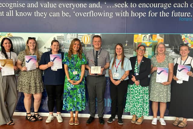All nominated staff at St Thomas’ CE Primary Academy with Headteacher Joanne Sharples