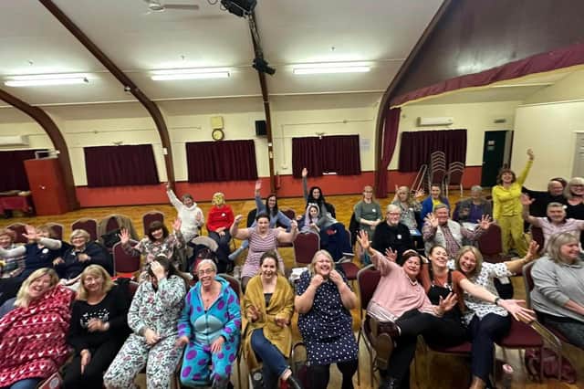 The Take Note Choir in their pyjamas for Children In Need.