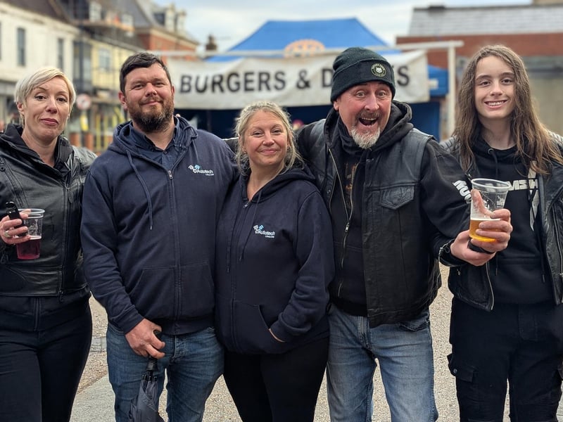 Rebecca Burley, Dave Hughes, Kerri Hughes, Wayne Burley and Jackson Burley, from Spilsby.