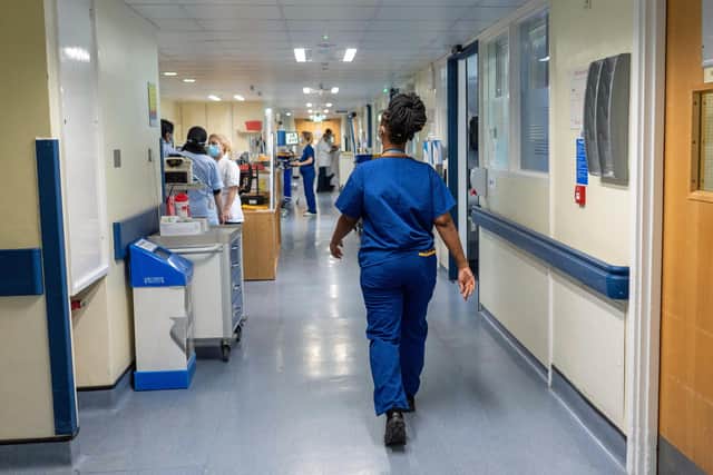 A general view of staff on a NHS hospital ward at Ealing Hospital in London. Picture date: Wednesday January 18, 2023.