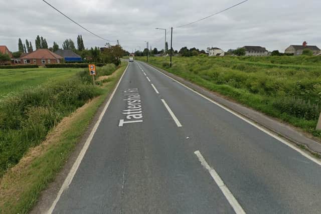 A man on a blue tricycle is supposed to have been injured when he fell into a ditch on Tattershall Road in Billinghay. Photo: Google