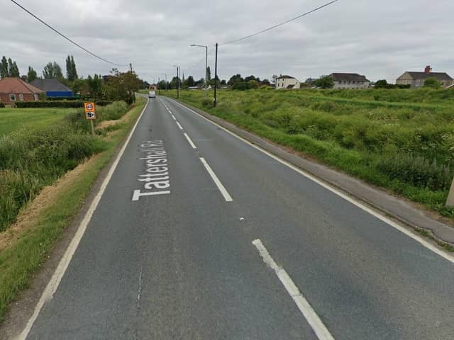 A man on a blue tricycle is supposed to have been injured when he fell into a ditch on Tattershall Road in Billinghay. Photo: Google