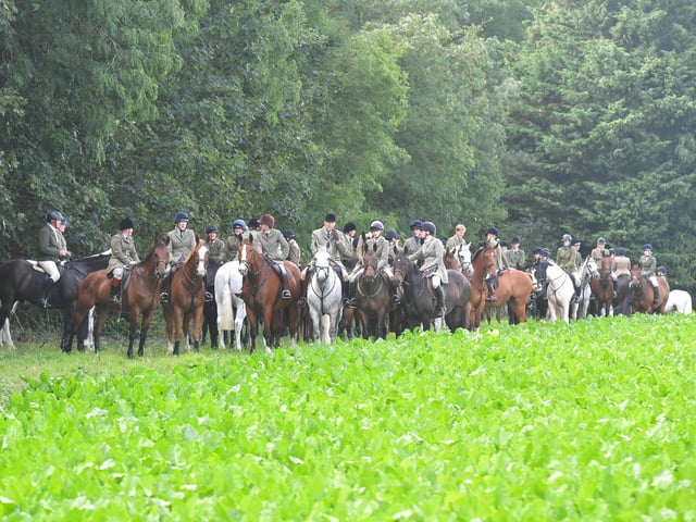 Riders gathered for the trail hunt.