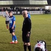 Liam Adams from the Lincs Senior Trophy semi-final win against Brigg Town