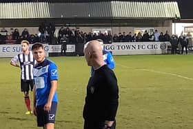 Liam Adams from the Lincs Senior Trophy semi-final win against Brigg Town