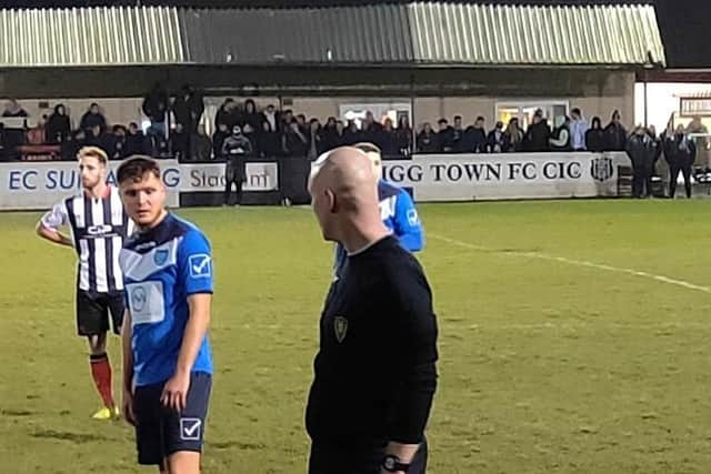 Liam Adams from the Lincs Senior Trophy semi-final win against Brigg Town