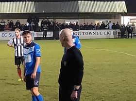 Liam Adams from the Lincs Senior Trophy semi-final win against Brigg Town