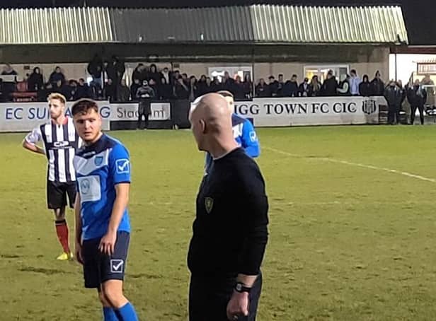 Liam Adams from the Lincs Senior Trophy semi-final win against Brigg Town