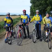 Left to right Gainsborough Aegir Cycling Club members, Maxine Downes, Barry Markham, Geoff Garner and Trevor Halstead heading towards Laughton Woods on Carr Lane.