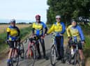 Left to right Gainsborough Aegir Cycling Club members, Maxine Downes, Barry Markham, Geoff Garner and Trevor Halstead heading towards Laughton Woods on Carr Lane.