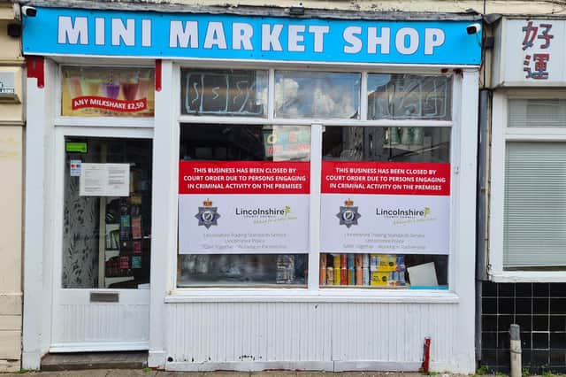 Mini Market Shop, in High Street, is the latest to be closed for illegal trading. Image courtesy of Lincolnshire Trading Standards.