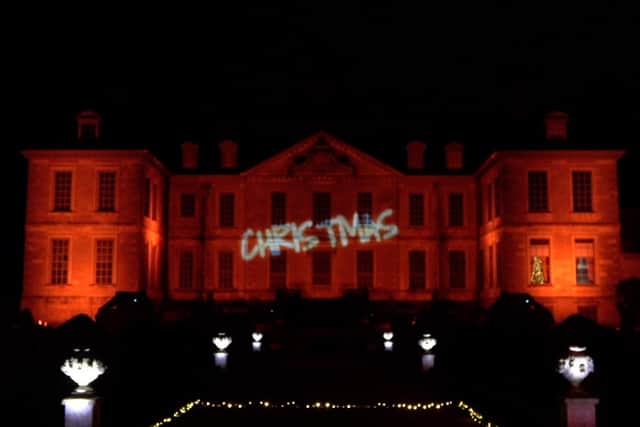 Belton House Show features festive animations projected on to the front of the house
