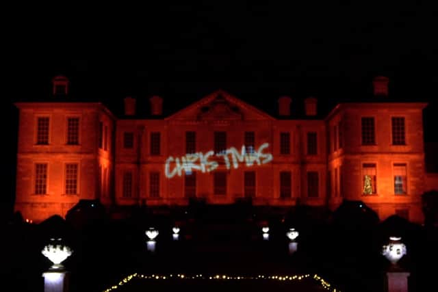 Belton House Show features festive animations projected on to the front of the house