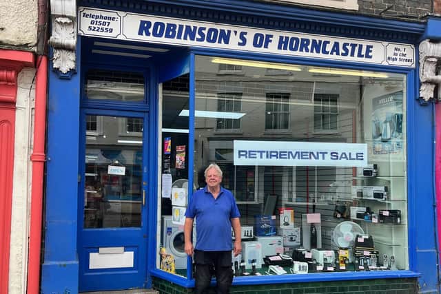 Andy Robinson outside Robinson's store in Horncastle.