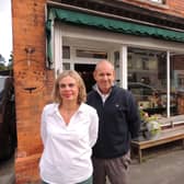 Emma Whitton and Paul Mawditt outside their Good Finds business in Heckington High Street.