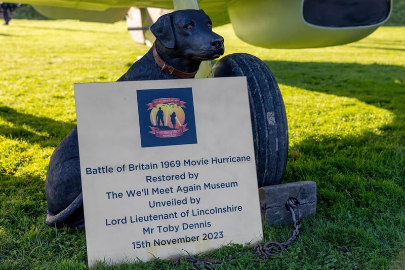 The new placque for the Hurricane replica.
