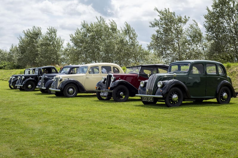 A display of vintage vehicles.
