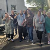 Alderson House's residents and staff taking part in the A Mile A Day In May.