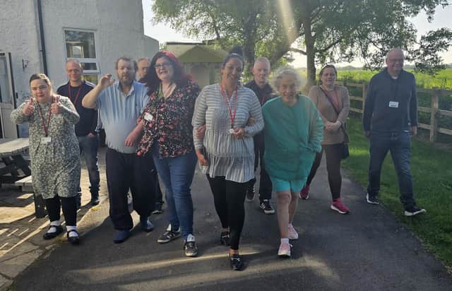 Alderson House's residents and staff taking part in the A Mile A Day In May.