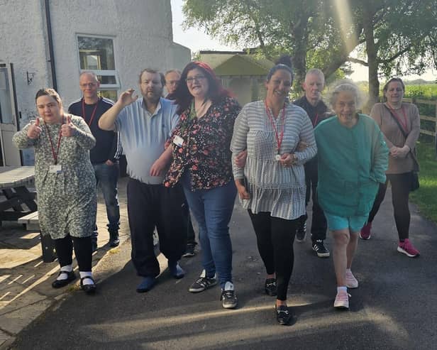 Alderson House's residents and staff taking part in the A Mile A Day In May.