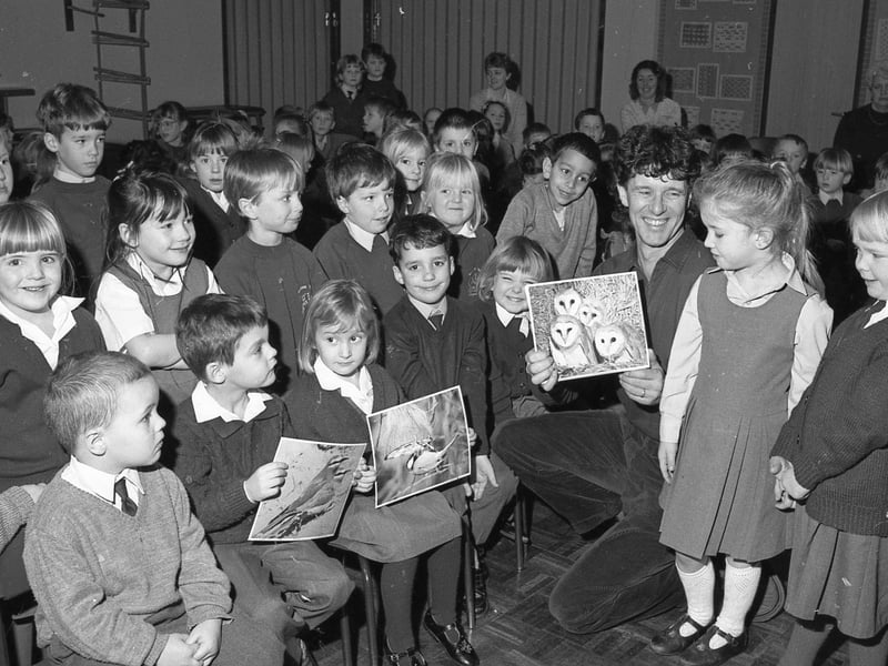 'Birdman' Nick Williams, of Rippingale, visiting Boston West School to talk to pupils and show them some of his wildlife pictures.