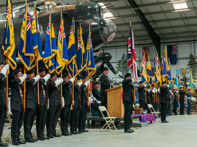 Lincolnshire Royal British Legion Chairman John Johnson addresses the service.