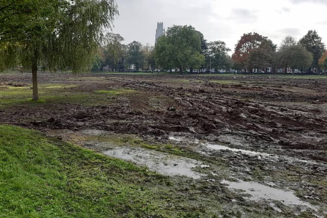 One of the wetter sections of Boston's Central Park.