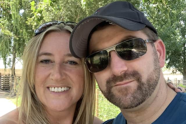 Businesswoman Dawn Hartnett with her late husband, Joe.