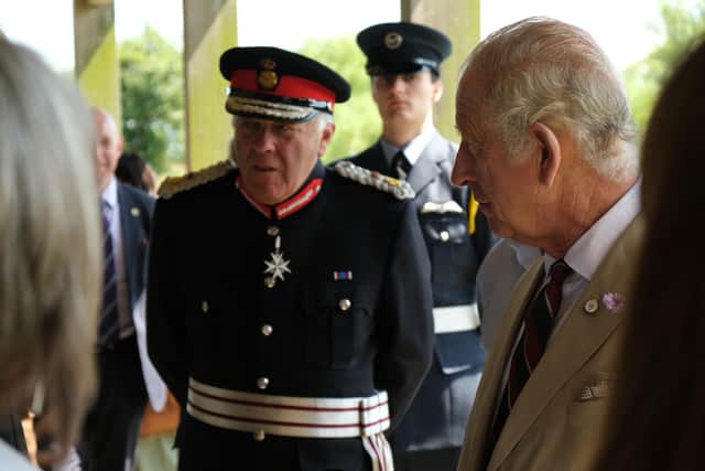 The King during his visit to the coast.