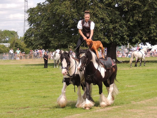 Trick riding in the main ring.