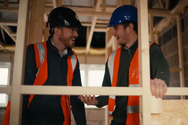 George Houghton, Level 2 Carpentry & Joinery apprentice on site at Beaufort Gardens